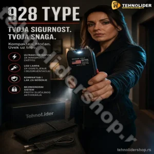 Elektrošoker za samoodbranu sa lampom 928 TYPE – snažna zaštita u svakoj situaciji