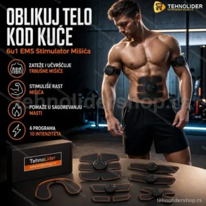 EMS Stimulator Mišića 6u1 – Smart Fitnes Uređaj za Oblikovanje Tela