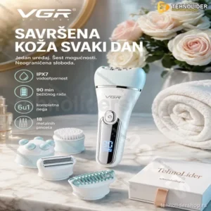 VGR 733 Epilator Set 6u1 – Električni Epilator za Lice i Telo