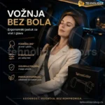 Ergonomski Jastuk za Vrat i Glavu za Auto — Memorijska Pena