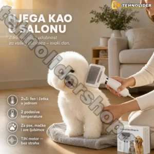 Fen + Cetka za pse i kucne ljubimce 2u1