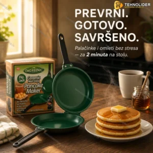 Flip Jack Tiganj sa Dvostranim Pečenjem — Palačinke i Omlet za 2 Minuta