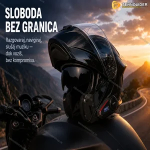 Flip Up Kaciga sa Bluetooth Interkomom – Modularna Moto Kaciga sa Handsfree