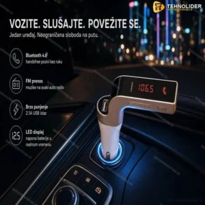 CARG7 – 3u1 FM Transmitter + Bluetooth + Punjač za auto