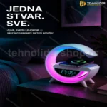 G LED Lampa 6u1 — Bluetooth Zvučnik, Punjač 15W, Sat i RGB Svetlosni Efekti