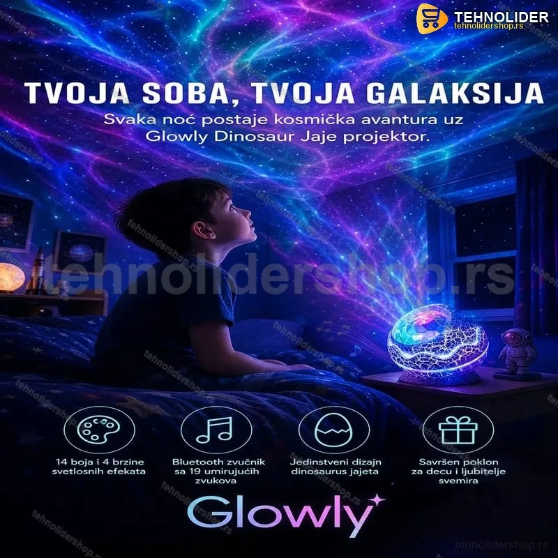 Glowly Dinosaur Jaje Galaksi Projektor Glowly Dinosaur Jaje Galaksi Projektor