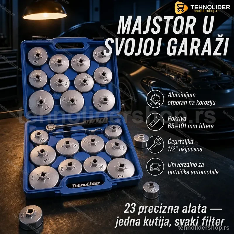 Garnitura Ključeva za Filter Ulja – Aluminijumski Set 23 Komada Garnitura Ključeva za Filter Ulja – Aluminijumski Set 23 Komada