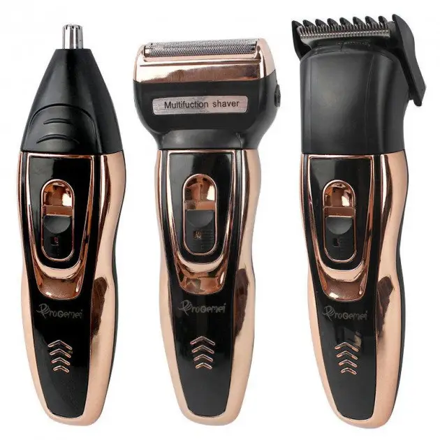 Gemei GM-595 trimer za bradu, kosu i nos — 3u1 punjivi set trimer za bradu - u upotrebi