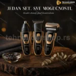 Gemei GM-595 trimer za bradu, kosu i nos — 3u1 punjivi set