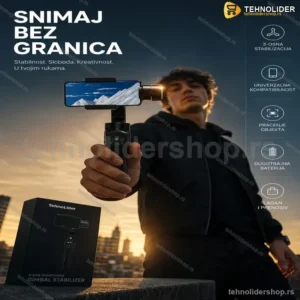 Gimbal za Telefon – 3-Osna Stabilizacija i Bluetooth Kontrola