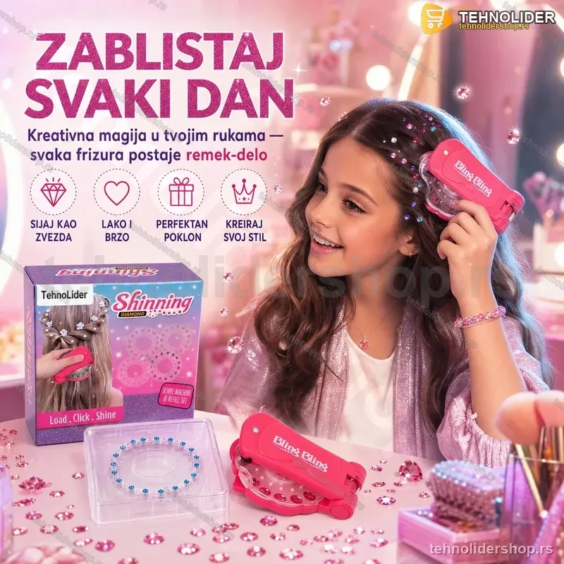 Glitter Glam Set za Ukrašavanje Kose sa 72 Cirkona – Kreativna Igračka za Devojčice Glitter Glam Set za Ukrašavanje Kose sa 72 Cirkona – Kreativna Igračka za Devojčice