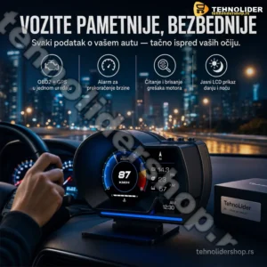 Head Up Displej za auto OBD2+GPS sa alarmom za prekoračenje brzine P6