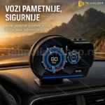 HUD displej za auto OBD2 i GPS sa alarmom brzine P6