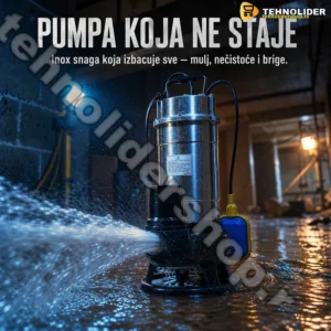 Inox muljna pumpa sa seckalicom i plivajućim prekidačem