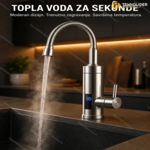 Slavina sa Grejačem za Sudoperu INOX — Brušeni Nerđajući Čelik, 3000W