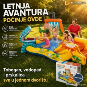 Intex Bazen za Decu Zabavni Park – Tobogan, Palma i Vodopad