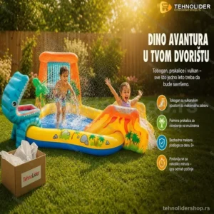 INTEX Dino Play Centar – Dečiji Bazen sa Toboganom i Prskalicama