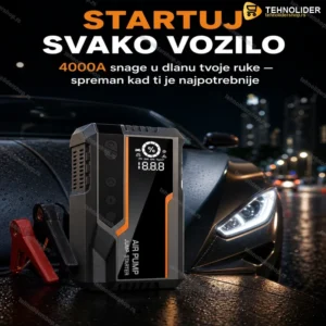 Jump Starter 4000A sa kompresorom i LCD ekranom – Prenosivi starter za auto