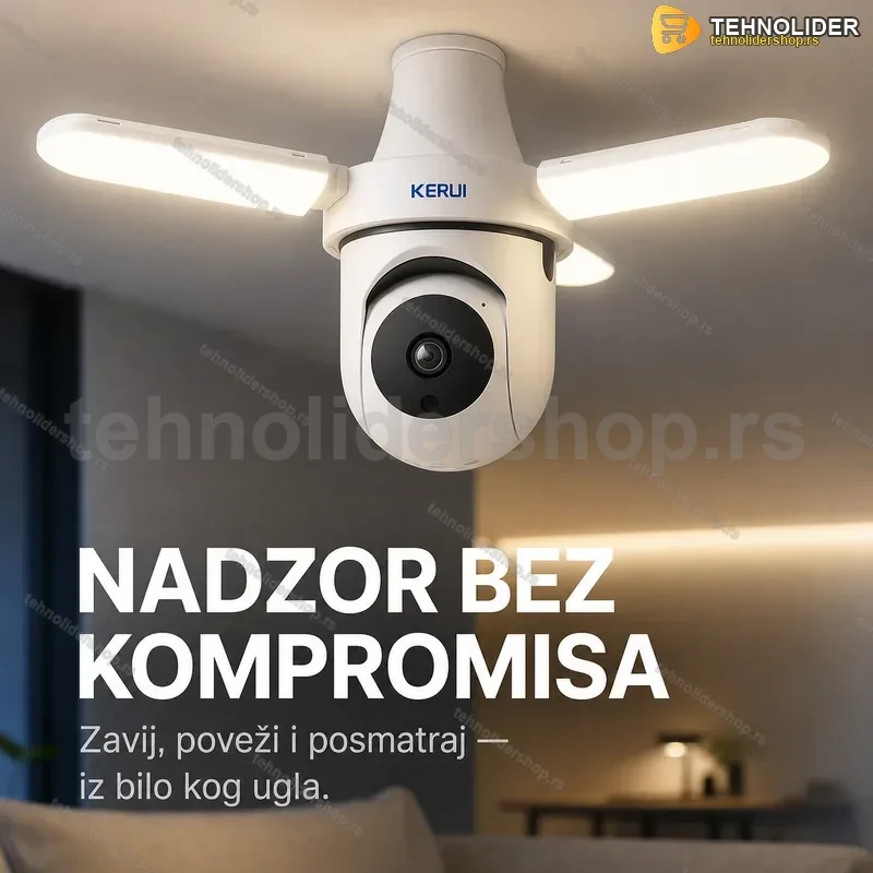 Kamera sijalica PTZ sa rasklopivim LED panelima E27 Kamera sijalica PTZ sa rasklopivim LED panelima E27
