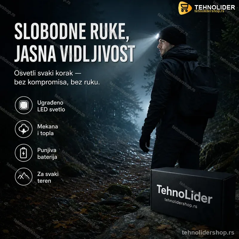 Kapa sa LED svetlom – Crna Kapa sa LED svetlom – Crna