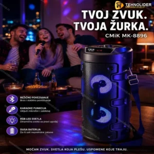 Karaoke Bluetooth zvučnik sa LED svetlom+mikrofon MK-8896