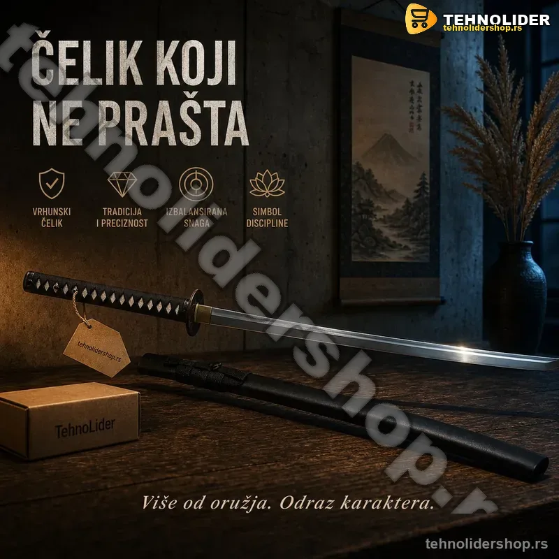 Katana Hladan Celik 100 cm prava samurajska sablja sa futrolom