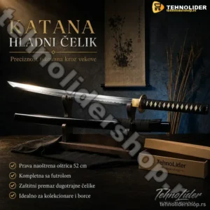 Katana Hladni Čelik 78 cm – Prava Oštrica sa Futrolom