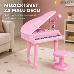 Klavir za decu sa mikrofonom i stolicom