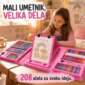 Kofer sa bojicama za decu - savršen set od 208 delova za crtanje i školu