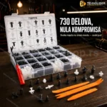 Komplet pričvršćivača za auto obloge 730 delova sa alatom