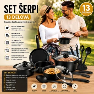 Komplet šerpi s neprijanjajućim premazom — 13 delova