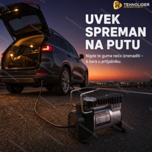 Kompresor za Pumpanje Guma 12V – Metalno Kućište, do 6 bara