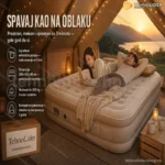 Krevet na Naduvavanje za Dvoje sa Jastukom i Ugrađenom Pumpom 200×150×40 cm