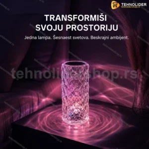 Kristal lampa sa 16 RGB boja i daljinskim upravljačem