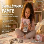 Labubu Fotoaparat za Decu sa Štampačem Slika i Termalnim Papirima
