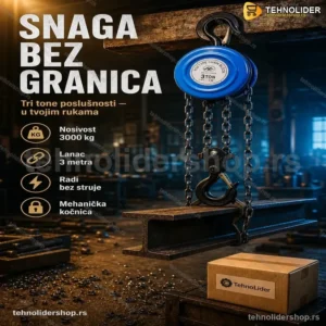 Lančana Dizalica Flašencug 3 Tone – Industrijska, Lanac 3m