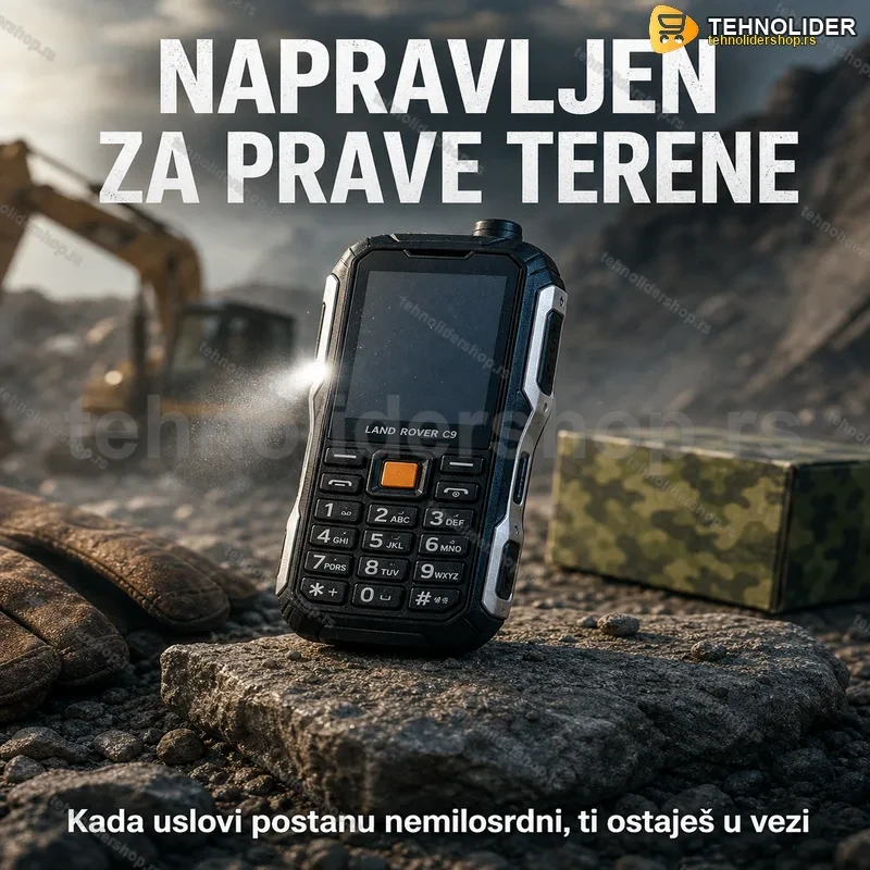 Land Rover C9 Dual SIM Telefon – Otporan na Udarce, LED Lampa i Jaka Baterija Land Rover C9 Dual SIM Telefon – Otporan na Udarce, LED Lampa i Jaka Baterija