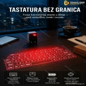 Laserska Virtuelna Tastatura – Bluetooth Projektor za Telefon i Tablet