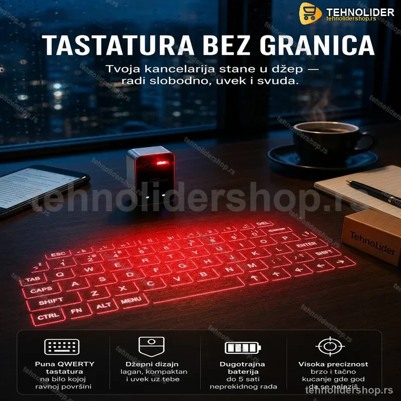 Laserska Virtuelna Tastatura – Bluetooth Projektor za Telefon i Tablet Laserska Virtuelna Tastatura – Bluetooth Projektor za Telefon i Tablet