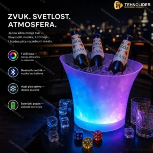 LED Kibla sa Zvučnikom – Ambijentalno Osvetljenje i Bluetooth Muzika