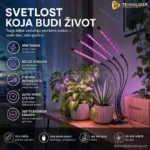 Četvorostruka LED Lampa za Biljke – 4 Kraka, 40W, USB Napajanje