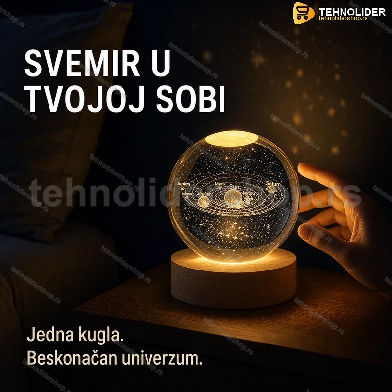 led-sfera-lumaball-kristalna-kugla-tehnolidershop LED Sfera Lumaball — Kristalna Kugla sa Projekcijom Svemira