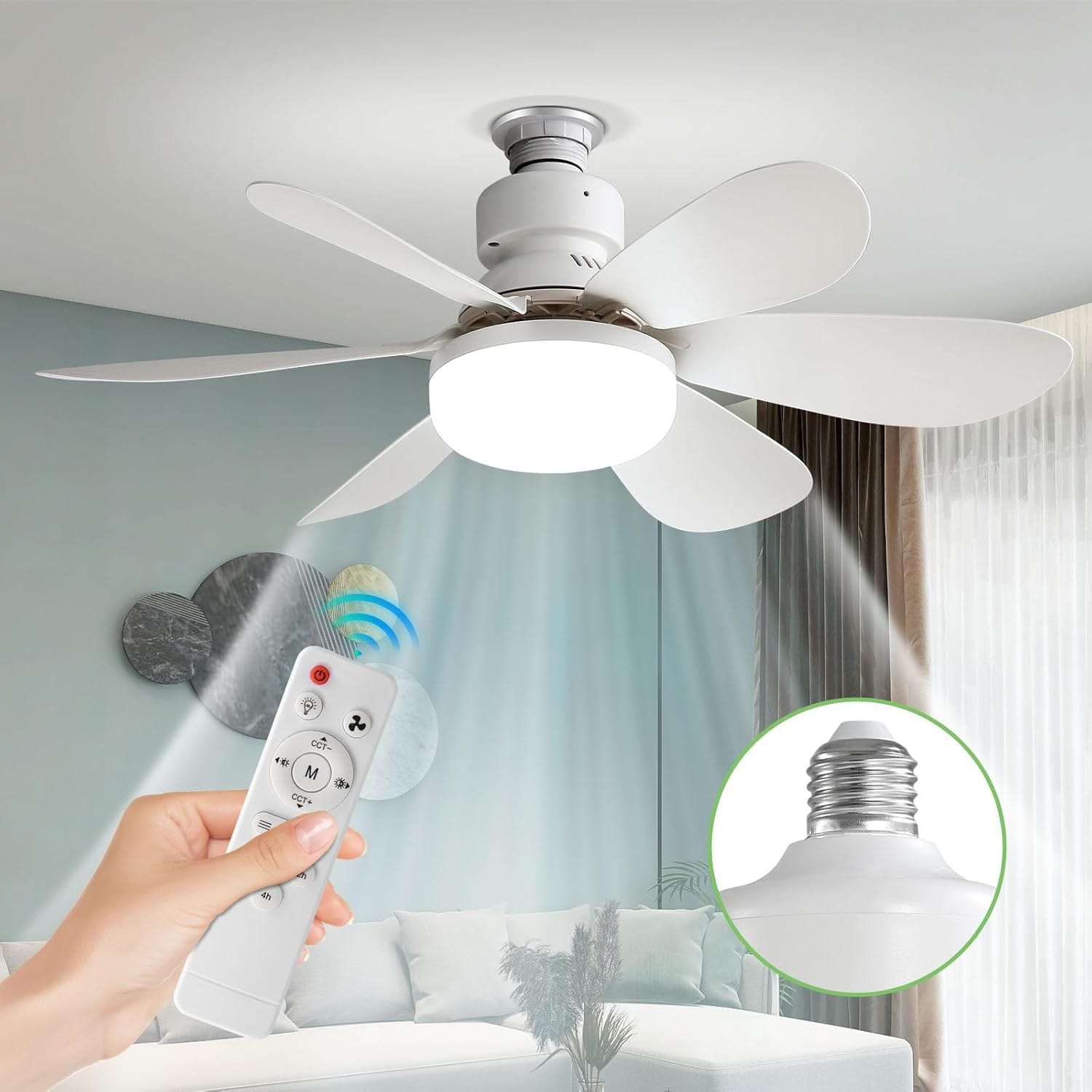 LED sijalica sa ventilatorom 40W i daljinskim upravljačem sijalica sa ventilatorom - u upotrebi