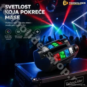 LED Spider Moving Head 8×3W RGB – Scenska Rasveta za Klubove i DJ