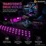 Magična LED Svetla za Auto Enterijer – Set 4 Trake sa Daljinskim