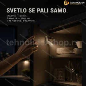 LED Svetlo za Ladice i Plakare sa Automatskim Paljenjem — Set 4 komada