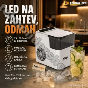 Ledomat za Kućnu Upotrebu – 12 kg Leda na Dan, 9 Kockica za 6 Minuta