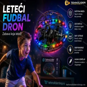 LED Leteći Fudbal Dron sa Zaštitnom Mrežom – Hover Dron za Decu