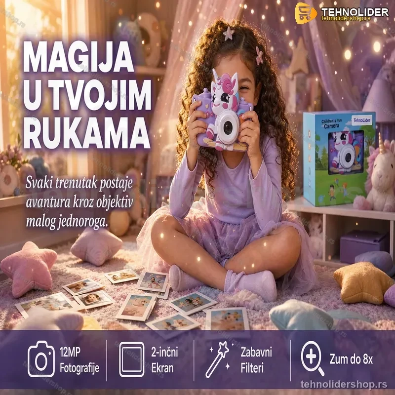 Ljubičasta kamera u obliku jednoroga – magija fotografije za mališane! Ljubičasta kamera u obliku jednoroga – magija fotografije za mališane!