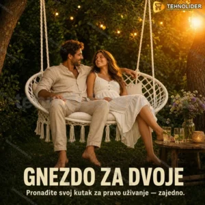 Ljuljaska Gnezdo za Dvoje — Boho Pleteni Viseći Dvosed do 250 kg